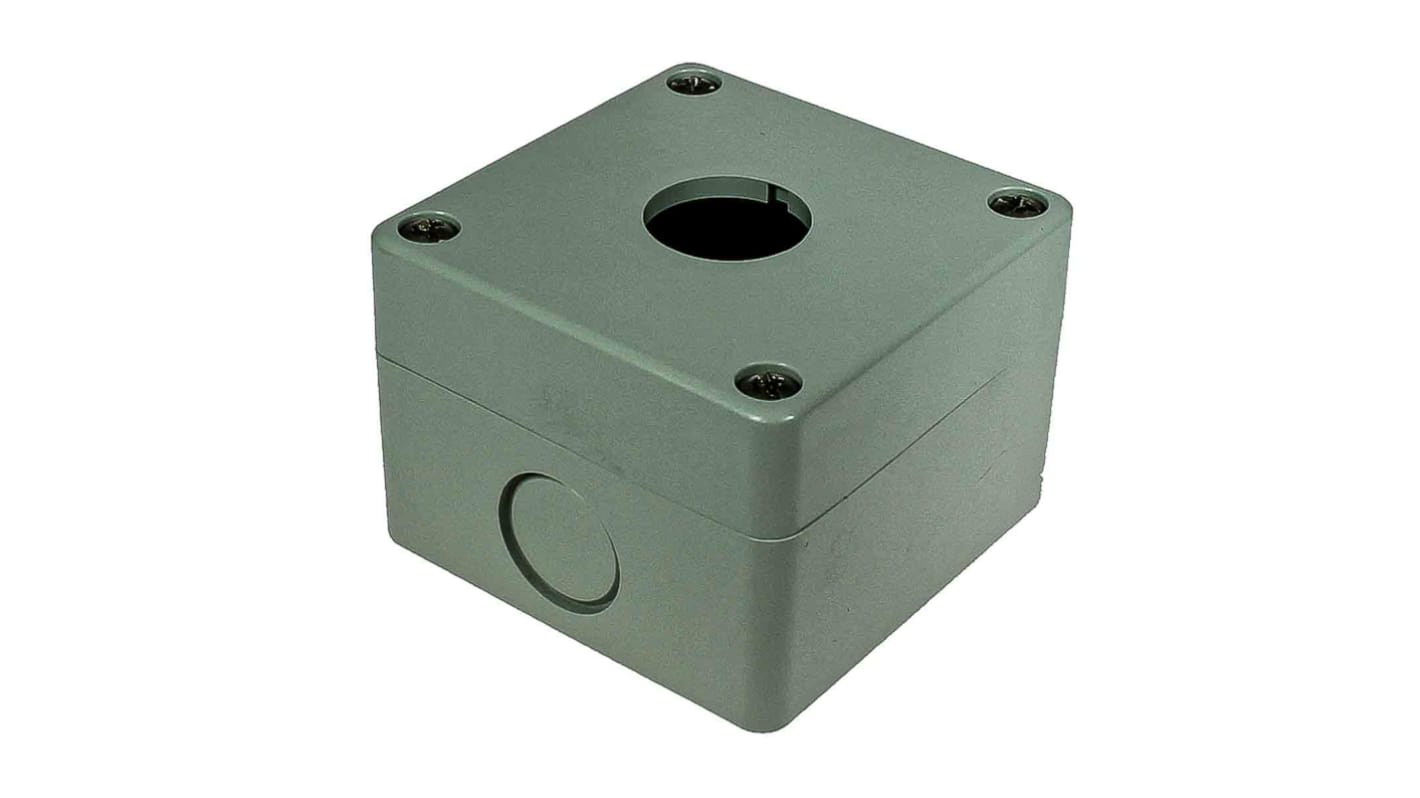 RS PRO 单孔按钮盒, Φ22mm孔径, 灰色ABS外壳, IP65, 最高+70°C, 70mm x 70mm x 51mm