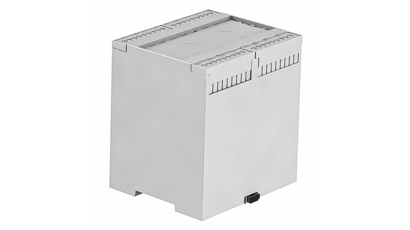 RS PRO Solid Top Enclosure Type, 90 x 106.2 x 114mm, Polycarbonate DIN Rail Enclosure Kit