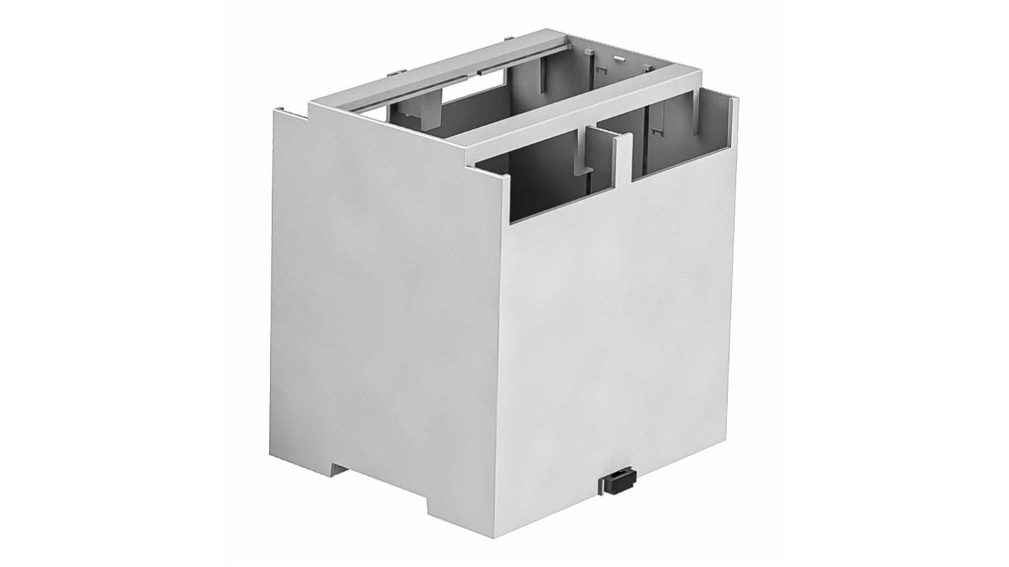 RS PRO Solid Top Enclosure Type, 90 x 106.2 x 114mm, Polycarbonate DIN Rail Enclosure