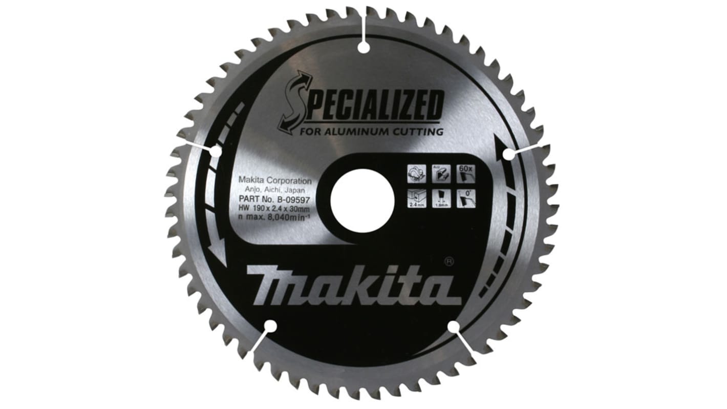Makita 圆锯片, Φ190mm锯条, Φ30mm心轴