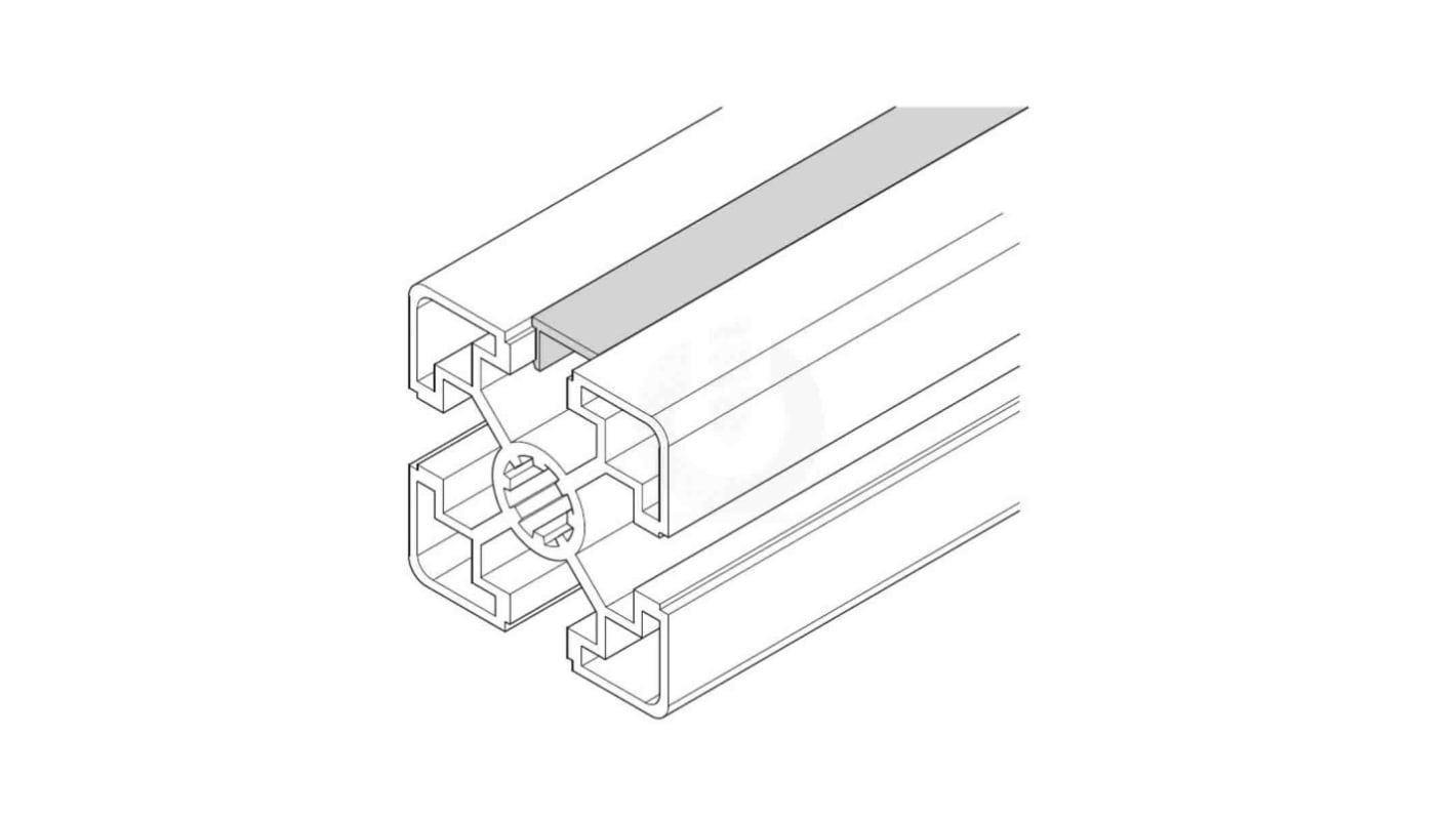 Perfil de cubrimiento Bosch Rexroth MGE de PVC Gris de 2m, para usar con ranura de 10mm, perfil de 40 mm, 45 mm, 50 mm,