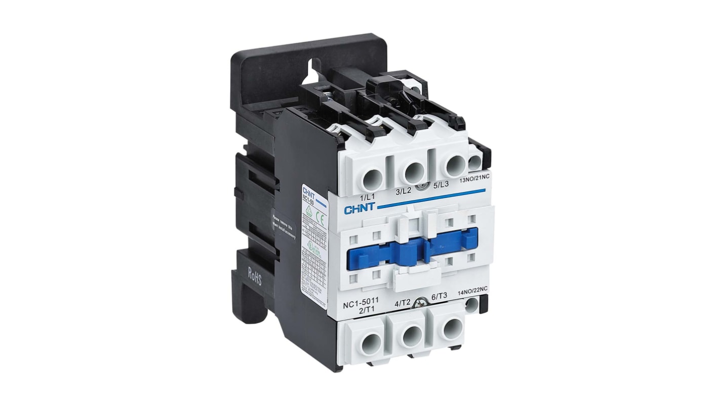 CHINT NC1 Leistungsschütz 230 V ac-Spule, 3 -polig / 50 A 22 kW 1 Schließer, 1 Öffner Umkehrend