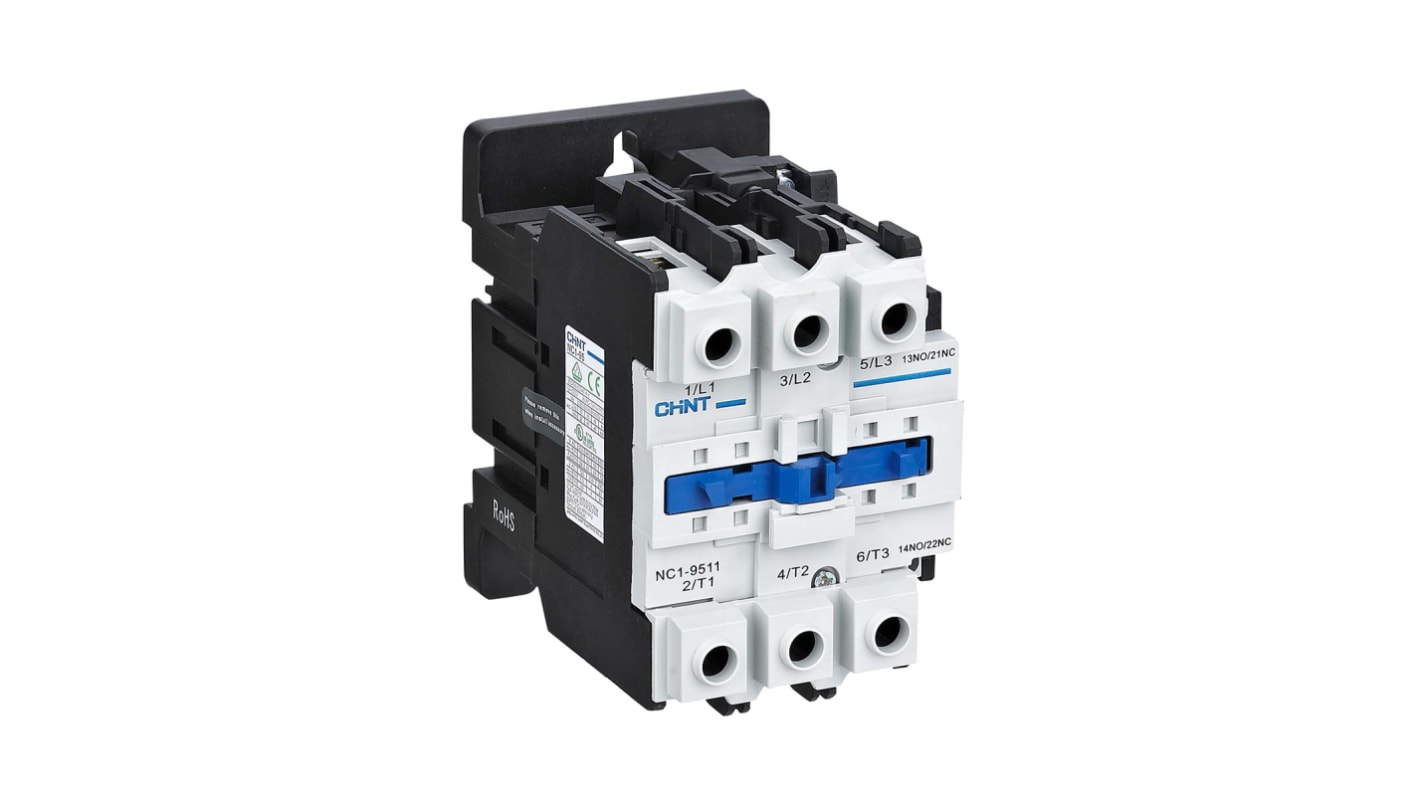 CHINT NC1 Leistungsschütz 230 V ac-Spule, 3 -polig / 95 A 45 kW 1 Schließer, 1 Öffner Umkehrend
