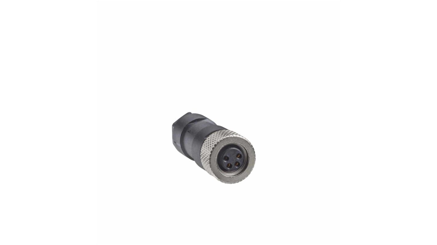 Telemecanique Sensors Circular Connector, 4 Contacts, Cable Mount, M8 Connector, Socket, Female, IP67, XZCC Series