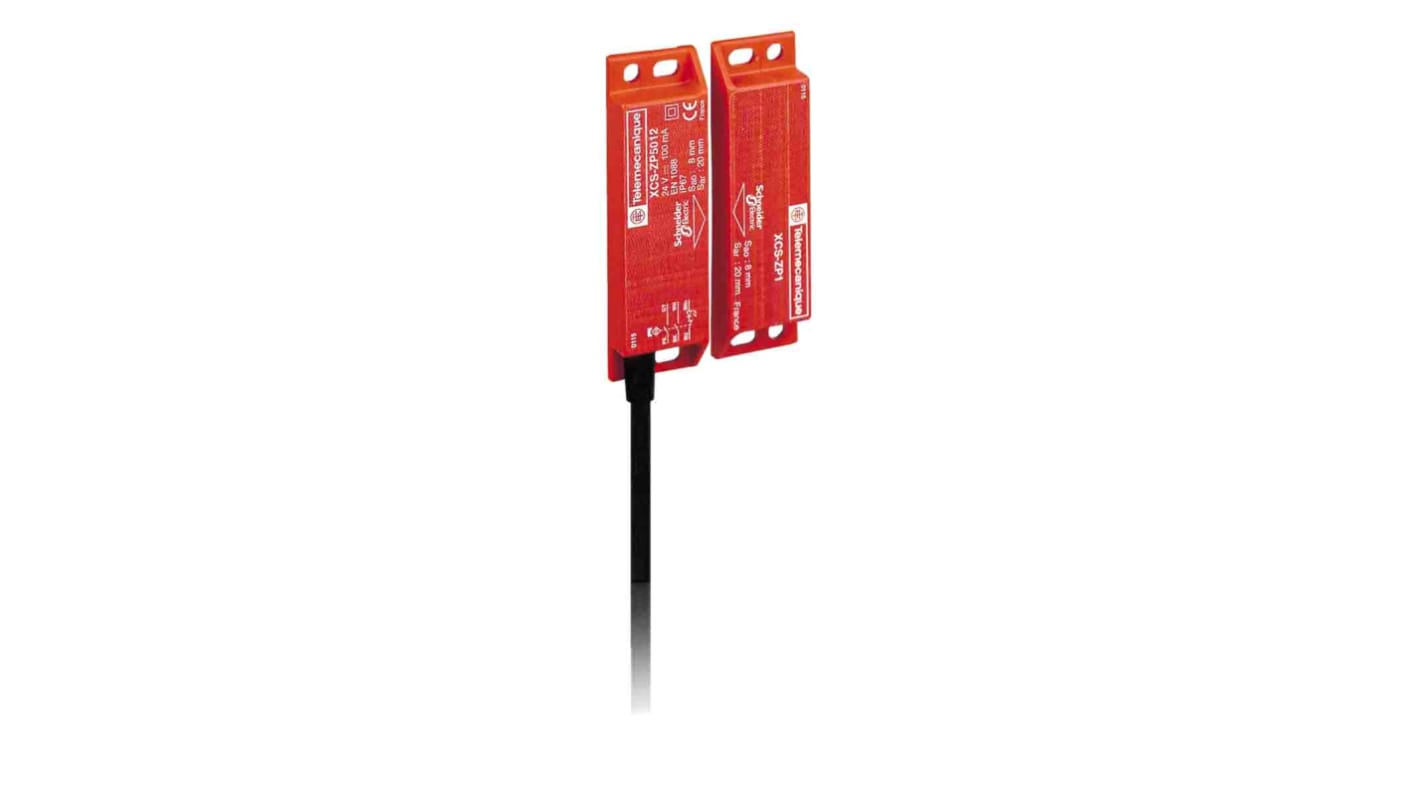 Telemecanique Sensors XCSDMP Series Magnetic Non-Contact Safety Switch, 24V dc, Thermoplastic Housing, NO/NC, 5m Cable