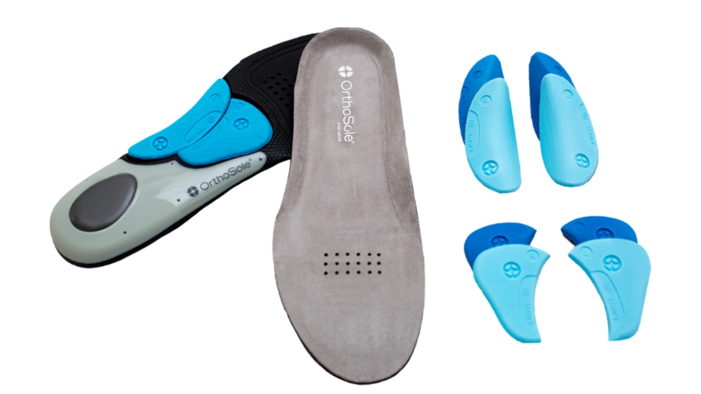 Plantilla Orthosole talla 11 - 11,5 (UK), 45,5 - 46,5 (EU), , con soporte de puente ajustable y amortiguación de