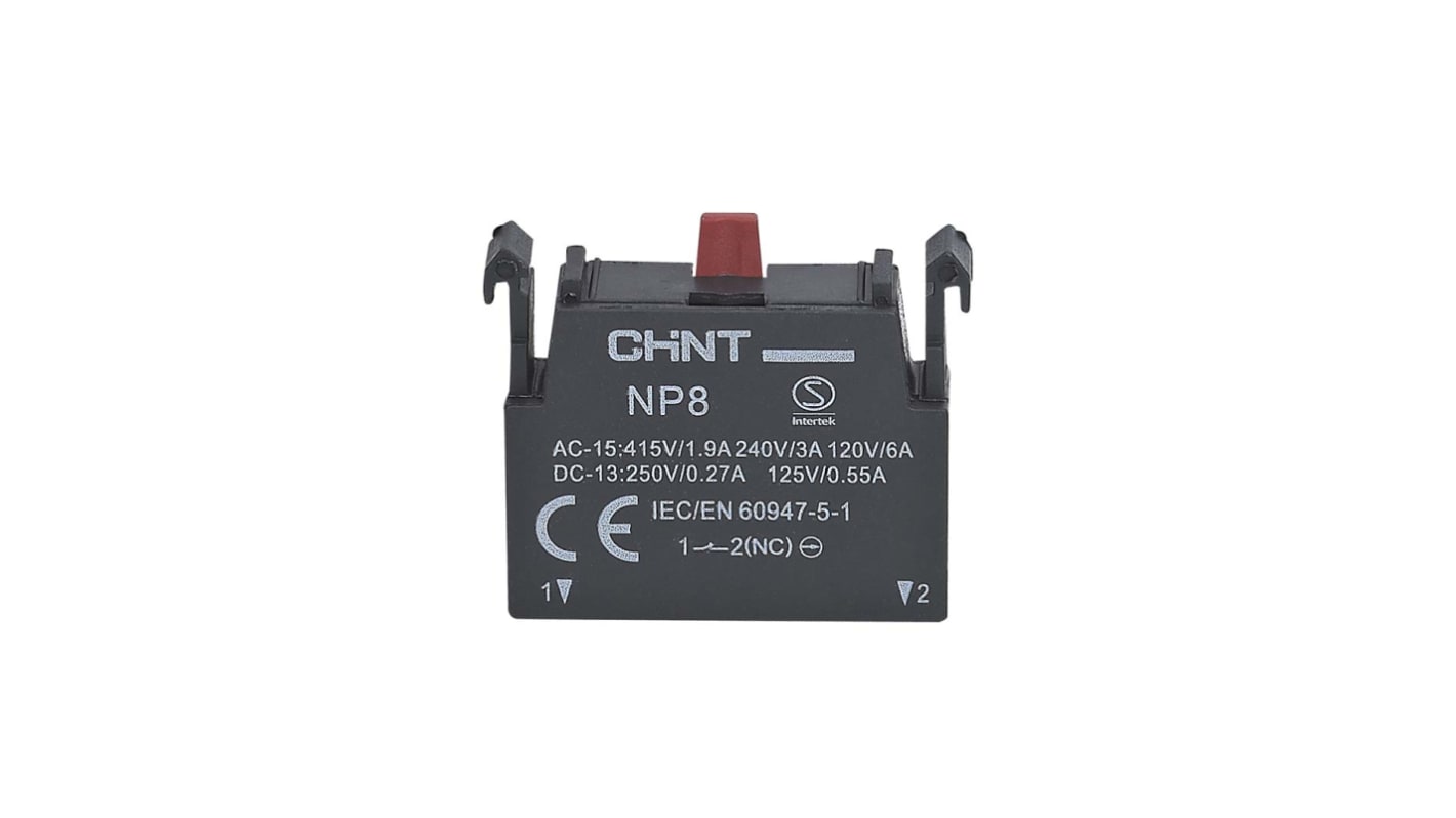 CHINT Kontaktblock, NP8 -Serie , 1 Schließer, 220 V ac / 110 V dc, Schraubanschluss, Typ Kontaktblock