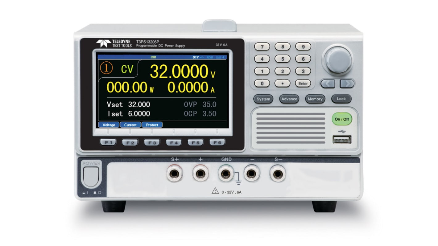 Teledyne LeCroy T3PS Series Digital Bench Power Supply, 0 → 32V, 0 → 6A, 1-Output, 0 → 100W