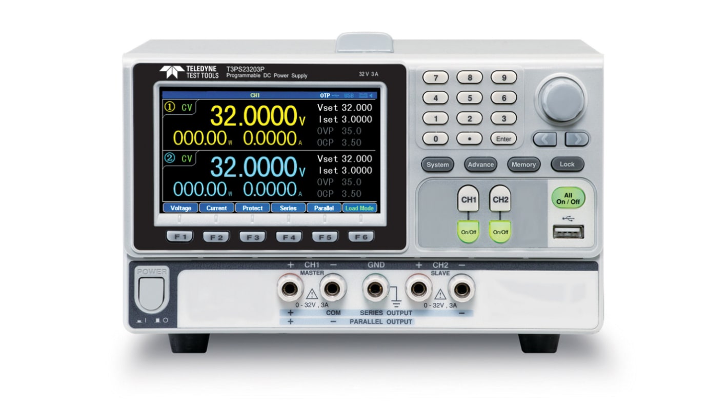 Fuente de alimentación Teledyne LeCroy T3PS23203P, 2 salidas, 0 → 32V, 0 → 3A, 0 → 50W