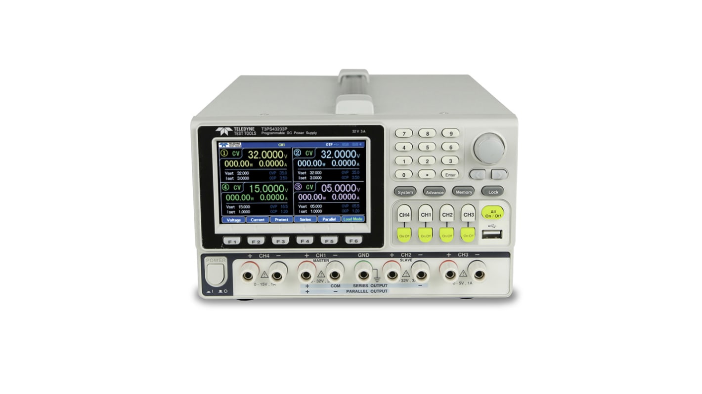 Fuente de alimentación Teledyne LeCroy T3PS43203P, 4 salidas, 0 → 32V, 0 → 3A, 0 → 50W