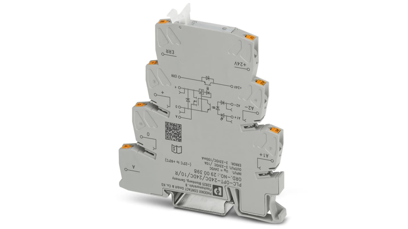 Phoenix Contact PLC-OPT Series Solid State Interface Relay, 28.8 V dc Control, 10 A Load, DIN Rail Mount