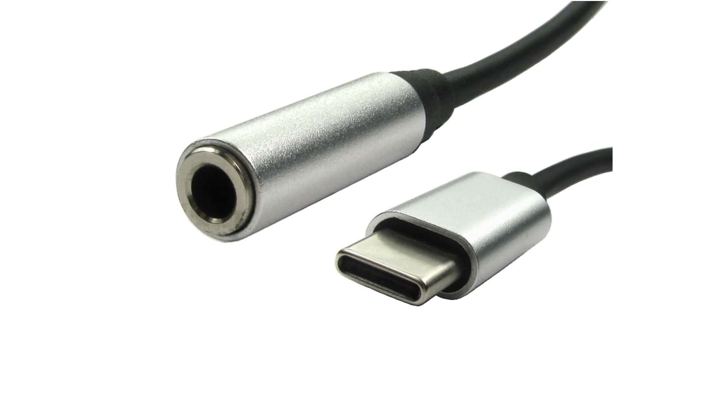 RS PRO , Male USB C to Female 3.5mm Stereo Jack, 150mm