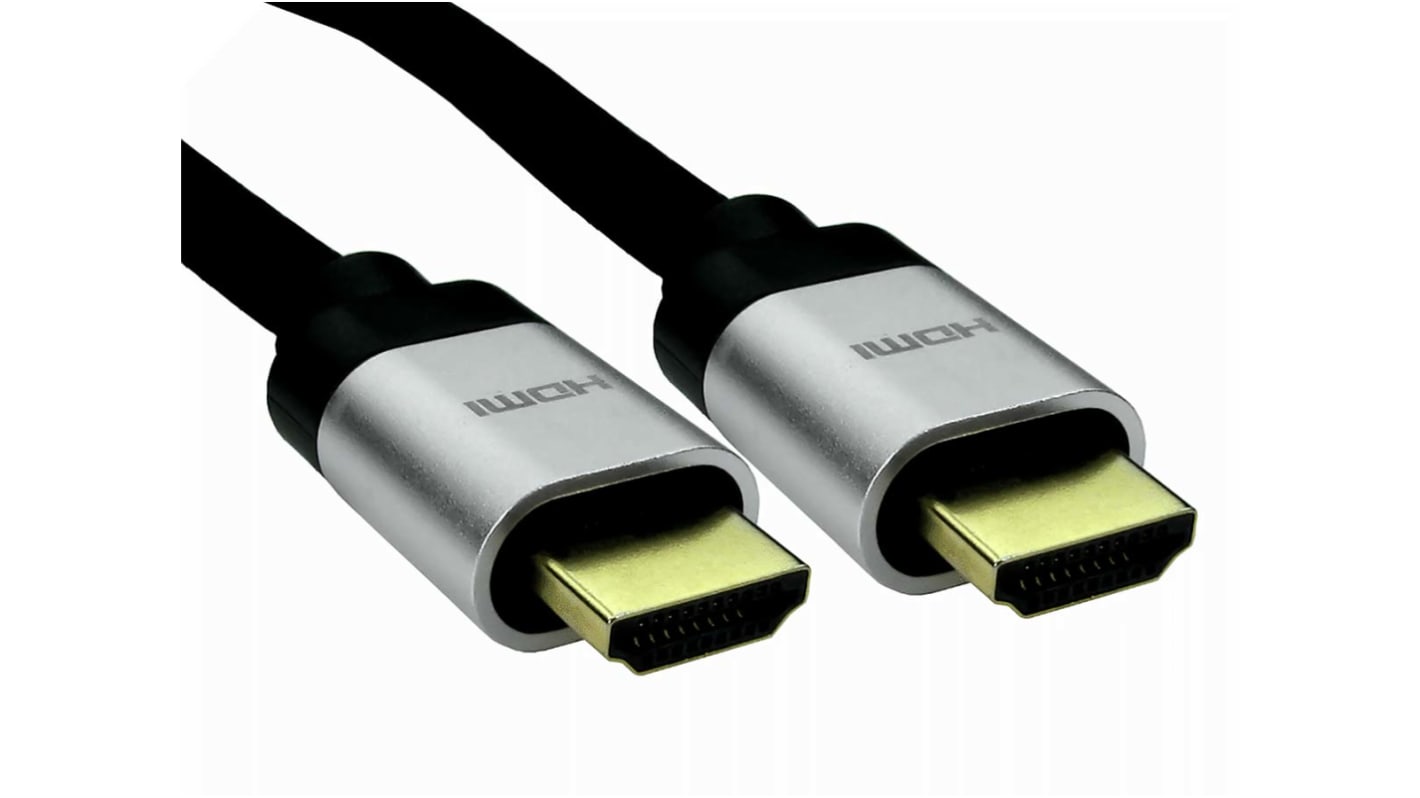 RS PRO HDMI-Kabel A HDMI Stecker B HDMI Stecker Ultra-Hochgeschwindigkeit 8K @ 60Hz max., 2m, Schwarz