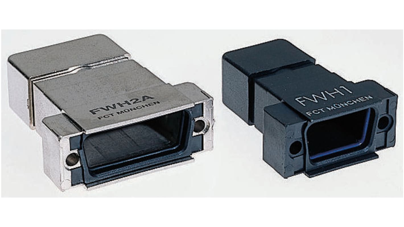 FCT from Molex FWH Series ABS, PC D Sub Backshell, 15 Way, Strain Relief