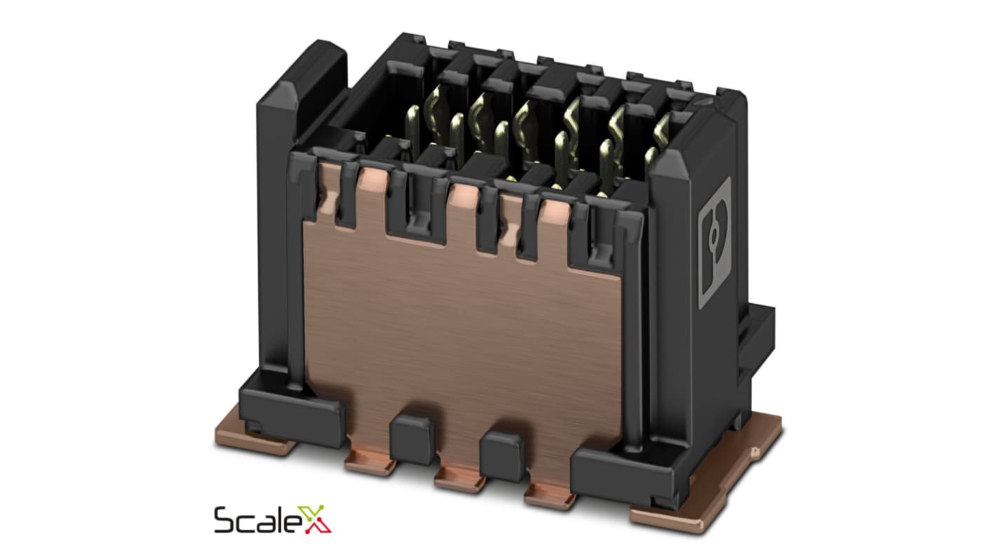 Phoenix Contact FP 0.8/ 12-MV-SH Series Surface Mount PCB Header, 12 Contact(s), 0.8mm Pitch, 2 Row(s), Shrouded