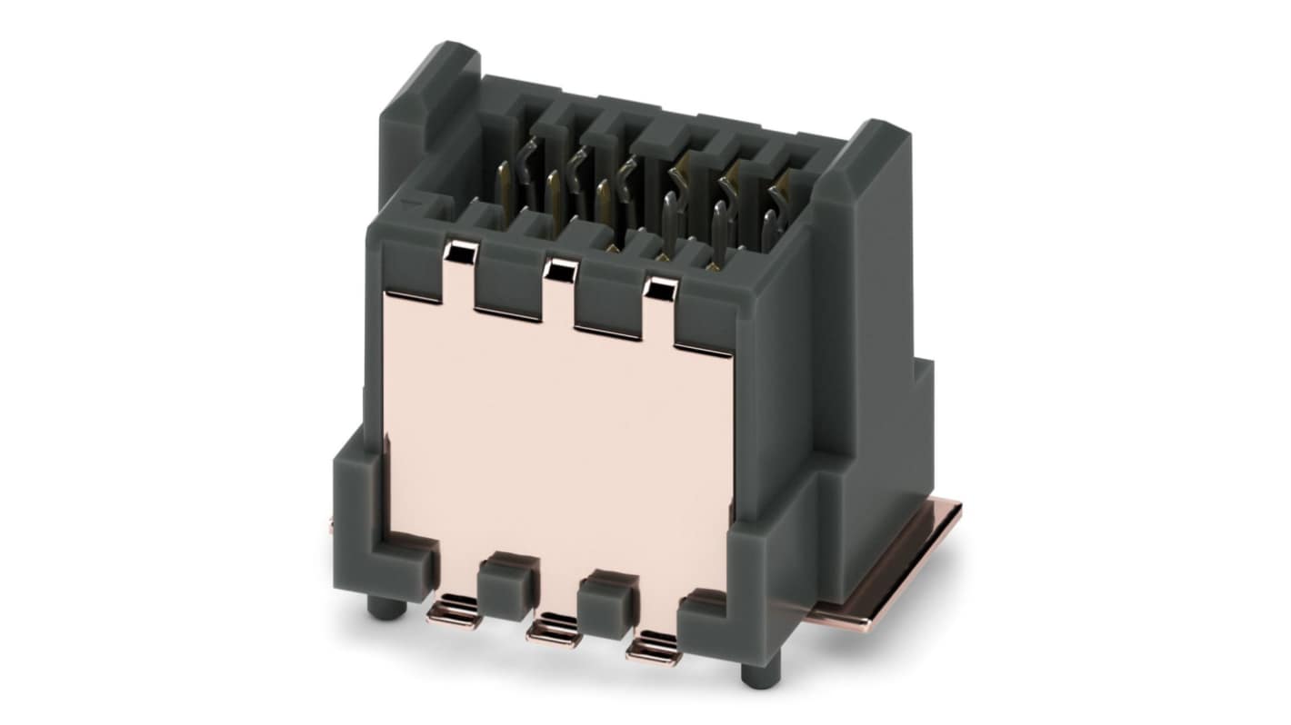 Phoenix Contact FP 0.8/ 12-MV-SH Series Surface Mount PCB Header, 12 Contact(s), 0.8mm Pitch, 2 Row(s), Shrouded