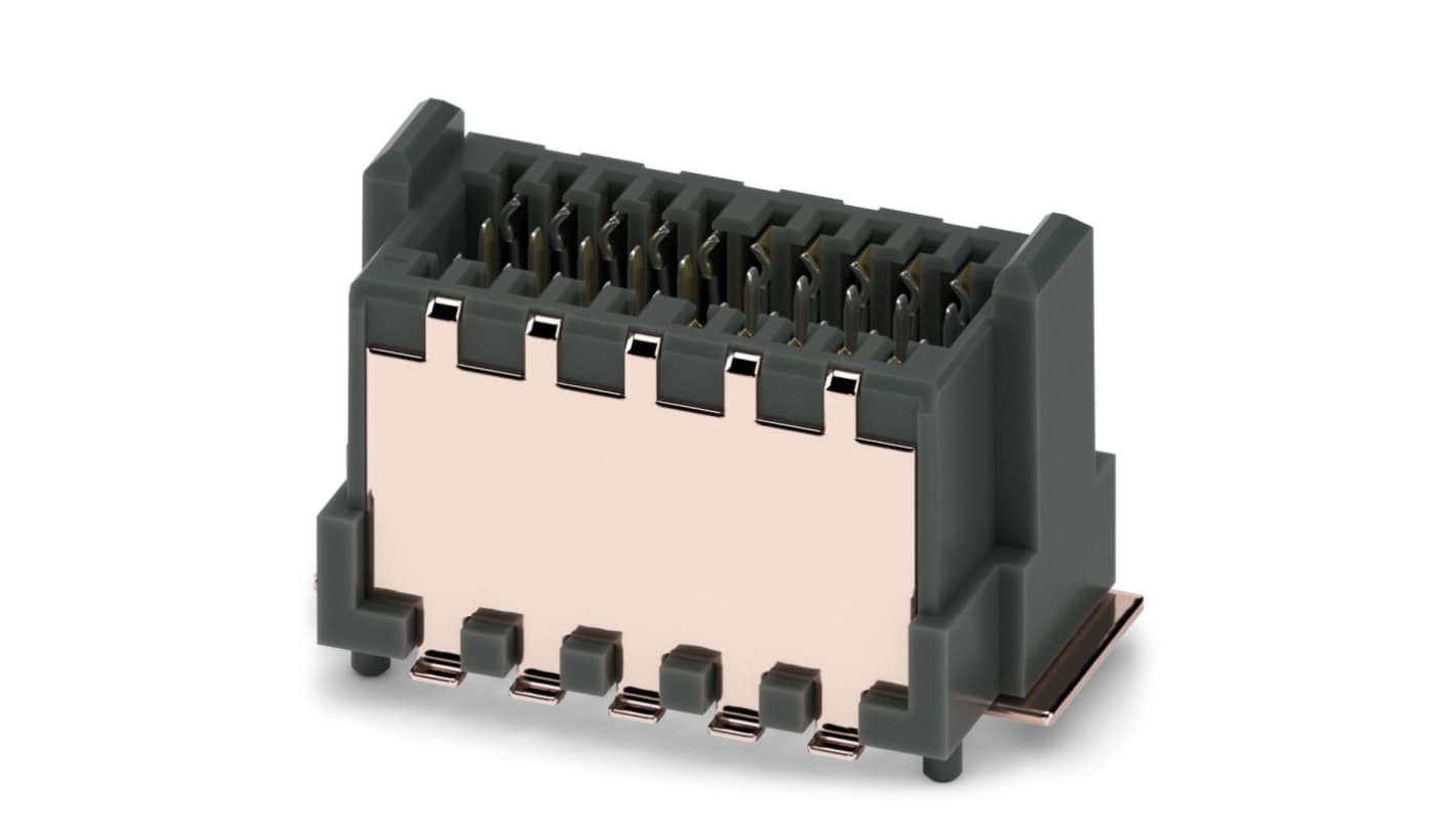 Phoenix Contact FP 0.8/ 20-MV-SH Series Surface Mount PCB Header, 20 Contact(s), 0.8mm Pitch, 2 Row(s), Shrouded