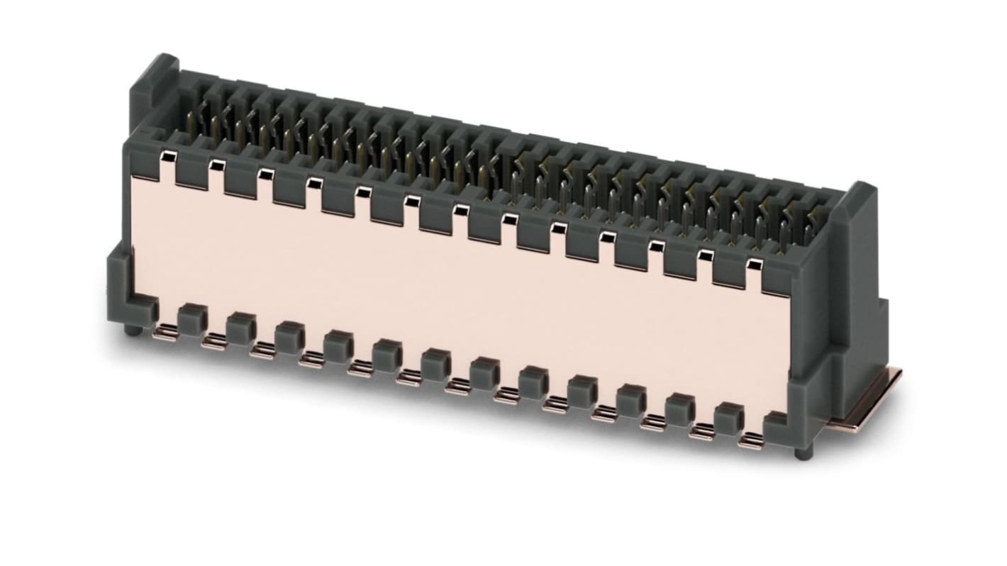 Phoenix Contact FP 0.8/ 52-MV-SH Series Surface Mount PCB Header, 52 Contact(s), 0.8mm Pitch, 2 Row(s), Shrouded