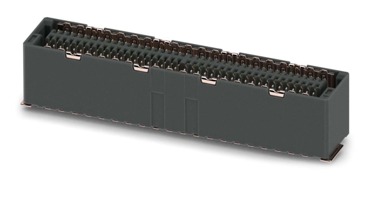 Phoenix Contact FP 0.8/ 80-FV-SH Series Surface Mount PCB Socket, 80-Contact, 2-Row, 0.8mm Pitch, Solder Termination