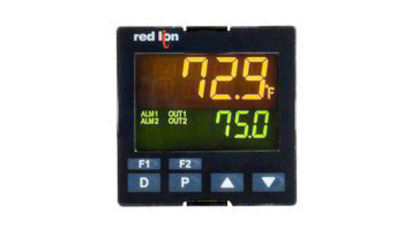 Red Lion PXU Panel Mount PID Temperature Controller, 48 x 48mm 2 Input, 1 Output Relay, 100 → 240 V ac Supply