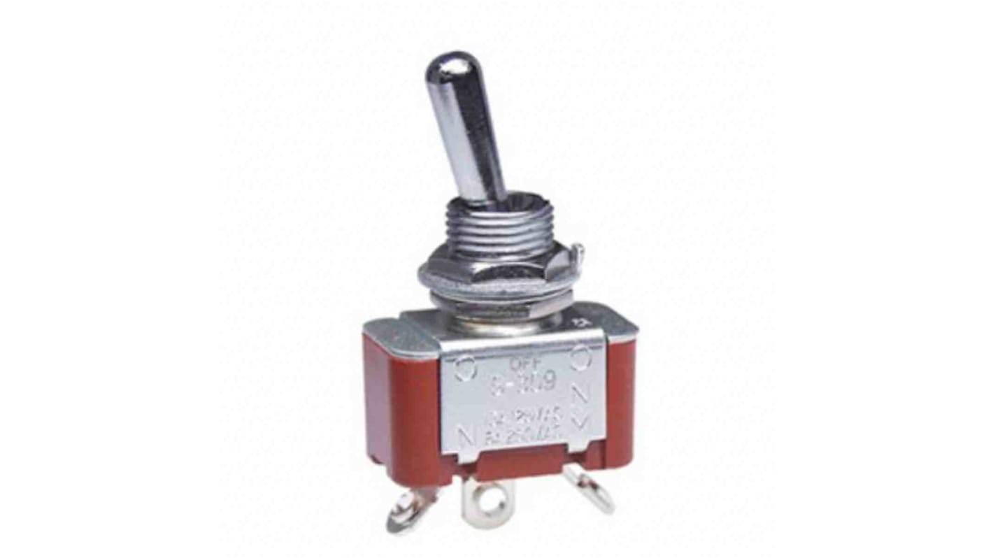 NKK Switches Toggle Switch, Panel Mount, On-Off-(On), SPDT, Solder Terminal, 30 V dc, 125V ac
