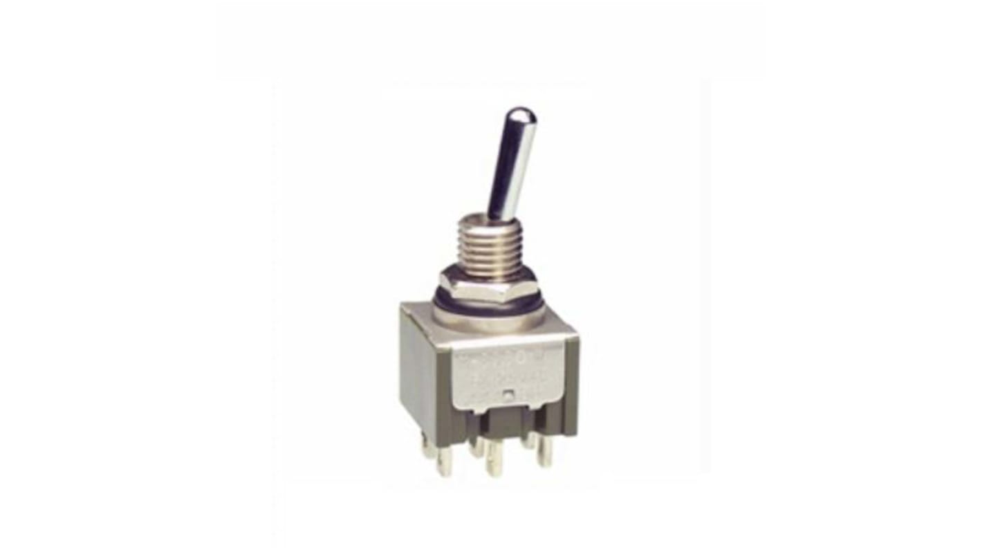 NKK Switches Toggle Switch, Panel Mount, On-On-On, Solder Terminal