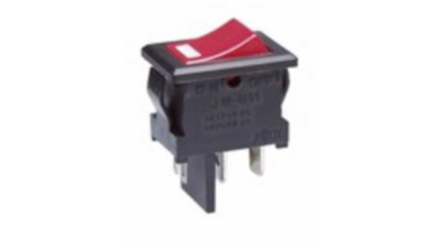 NKK Switches Illuminated SPST, On-Off Rocker Switch Panel Mount