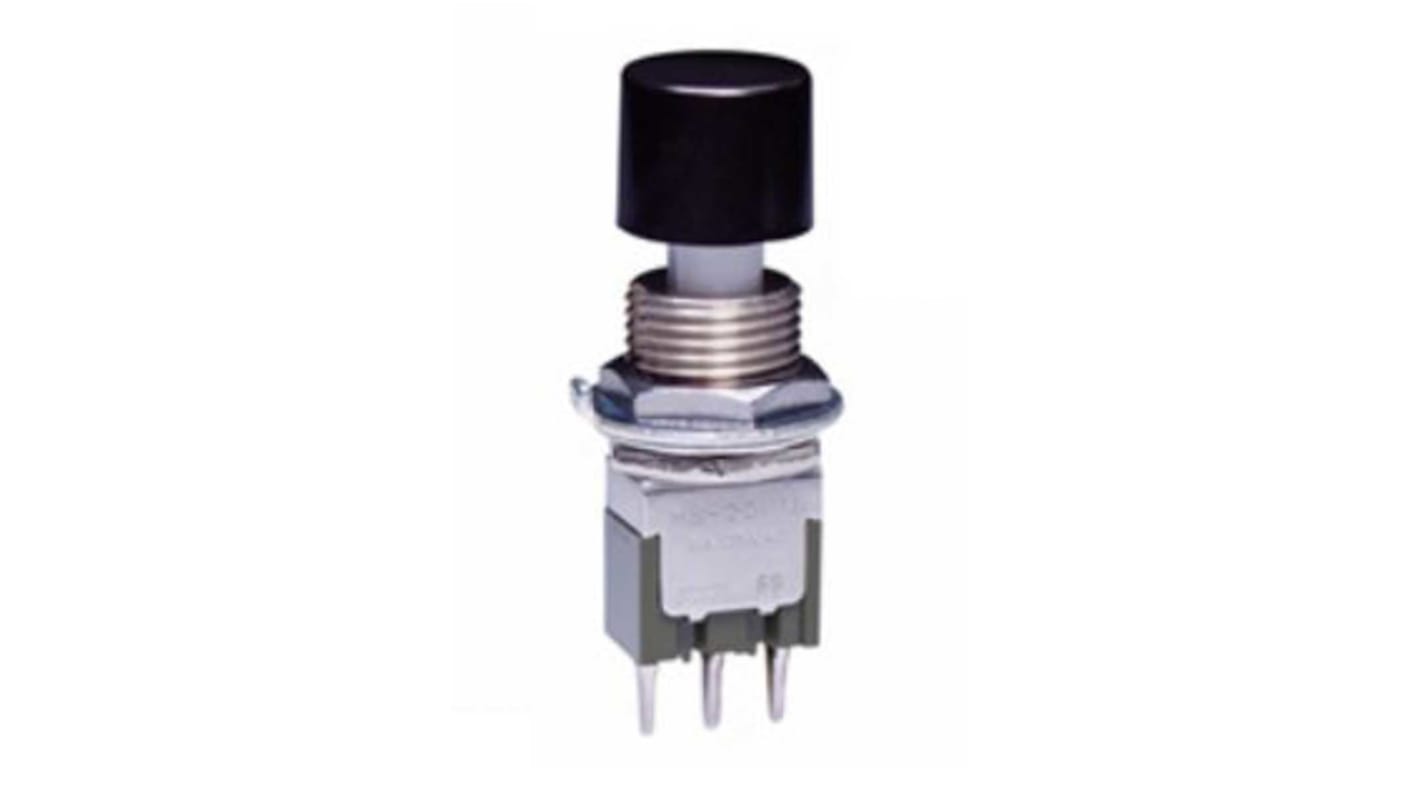 NKK Switches Miniature Push Button Switch, (On)-(On), Panel Mount, SPDT, 30V, IP67