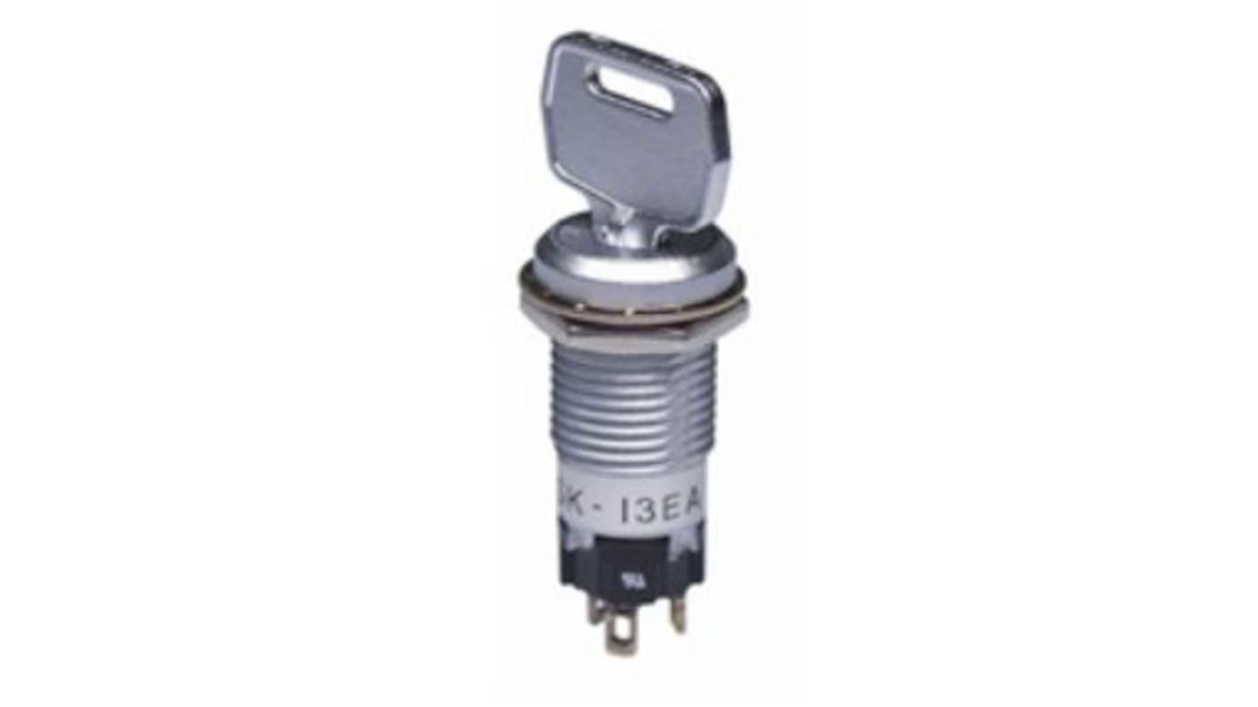 NKK Switches 3档钥匙开关, 单刀双掷, 3 A触点