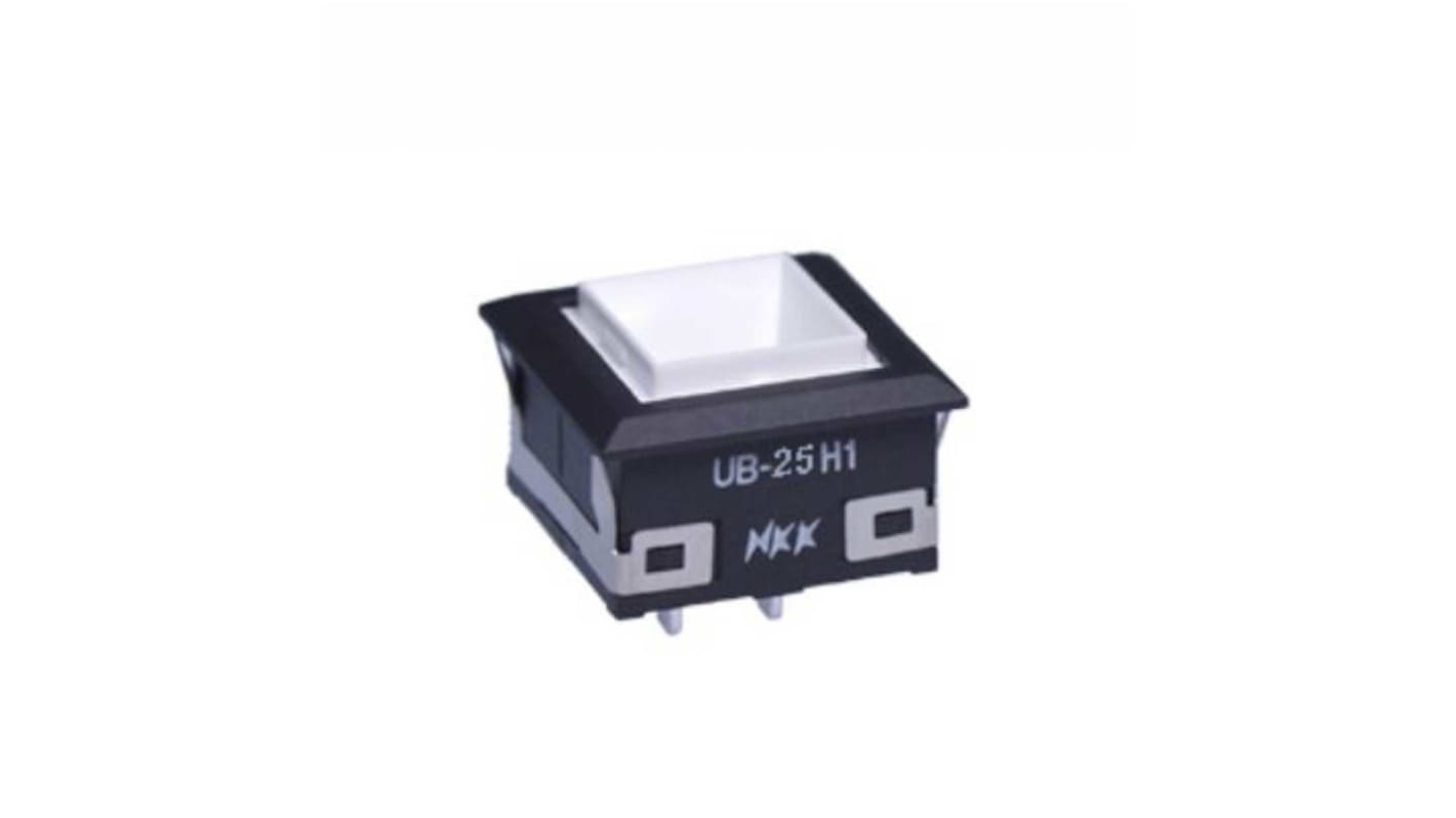 NKK Switches Illuminated Push Button Switch, On-(On), Panel Mount, DPDT, Red LED