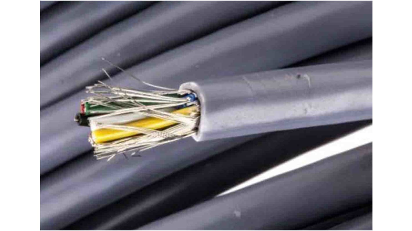 RS PRO 7芯屏蔽线 0.14 mm² 数据电缆, 26 AWG, PVC灰色护套