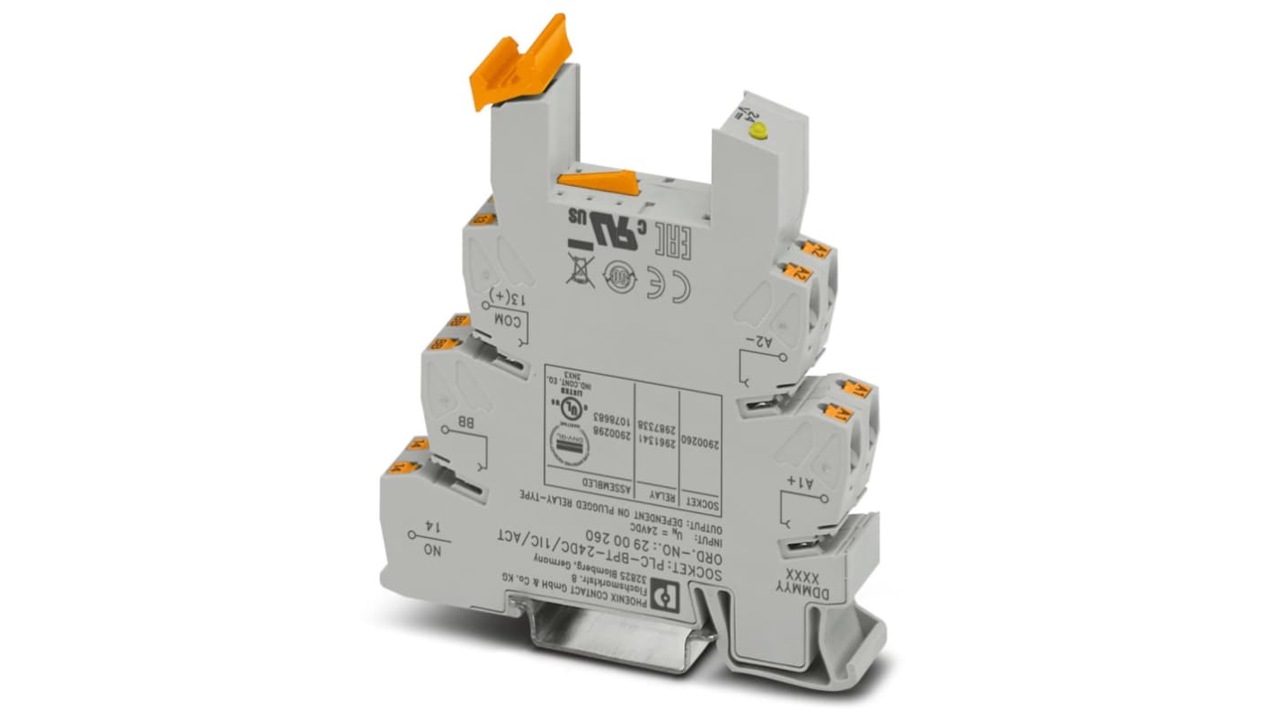 Phoenix Contact PLC-BPT-24DC/ 1IC/ACT DIN Rail Relay Socket