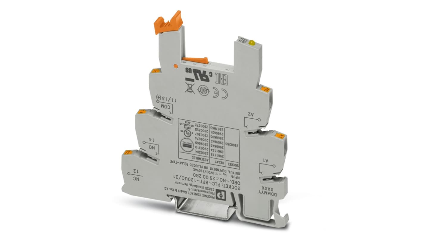 Phoenix Contact PLC-BPT-120UC/21 DIN Rail Relay Socket