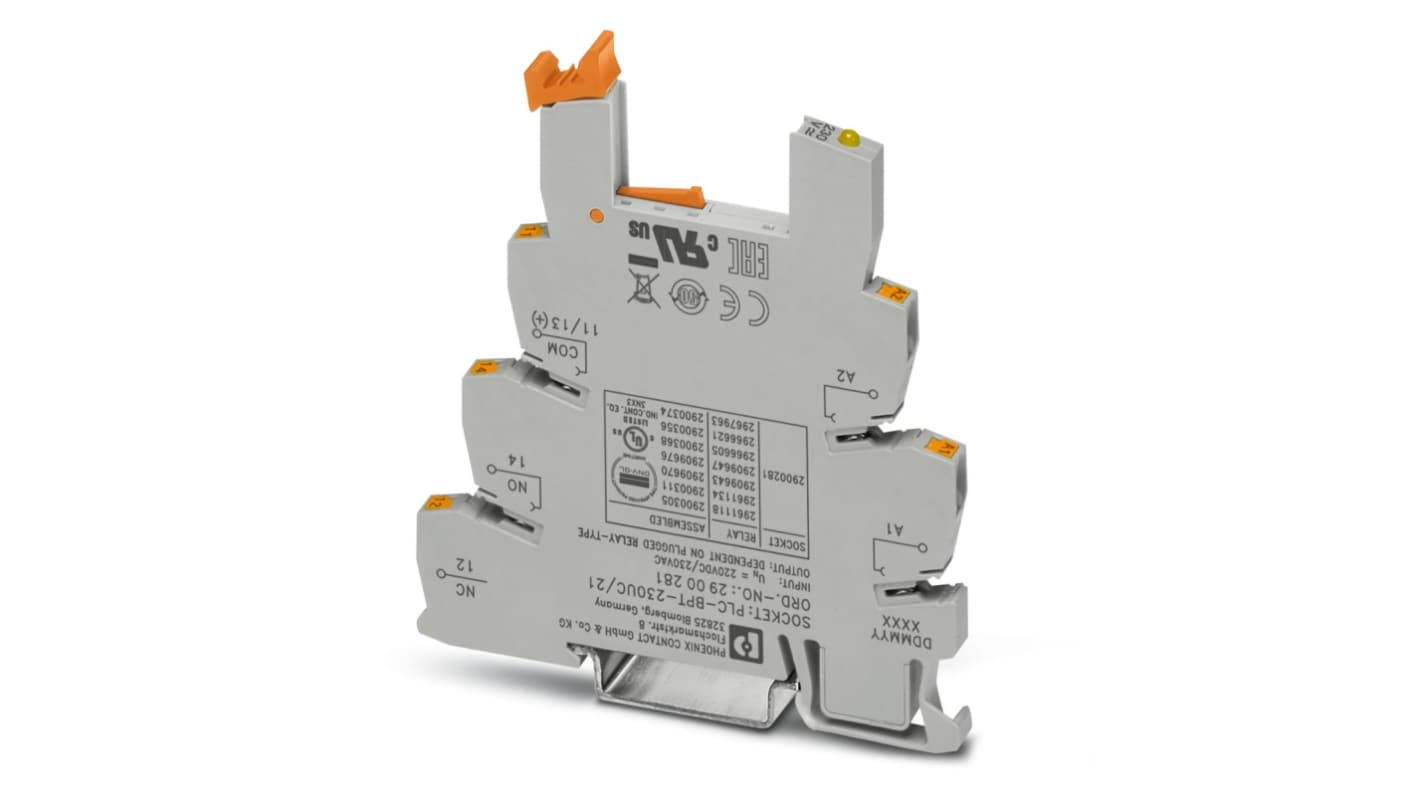 Phoenix Contact PLC-BPT-230UC/21 DIN Rail Relay Socket