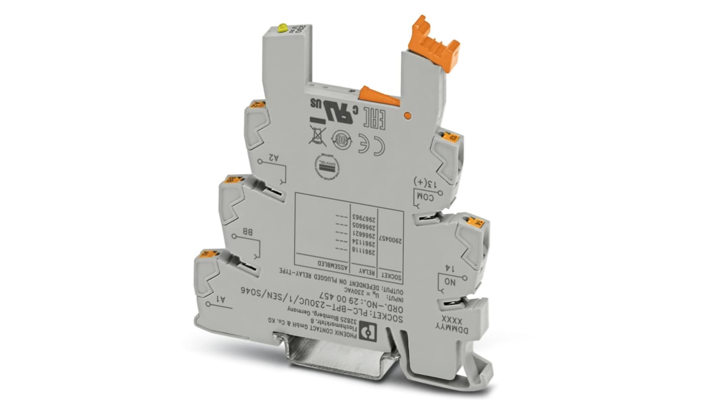 Phoenix Contact PLC-BPT-230UC/ 1/SEN/SO46 DIN Rail Relay Socket