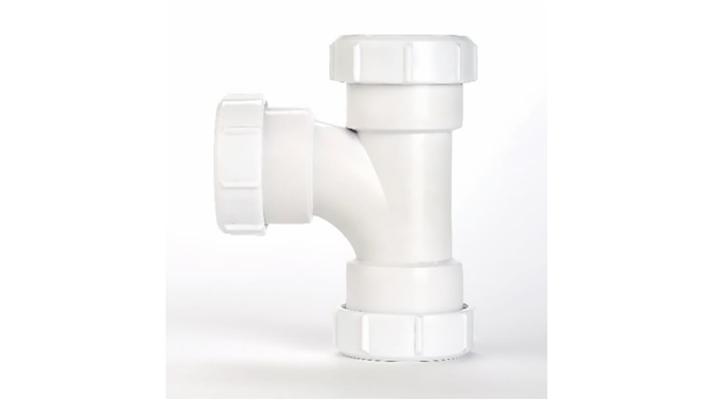 RS PRO Plastic Pipe Fitting Swept Tee, 40mm