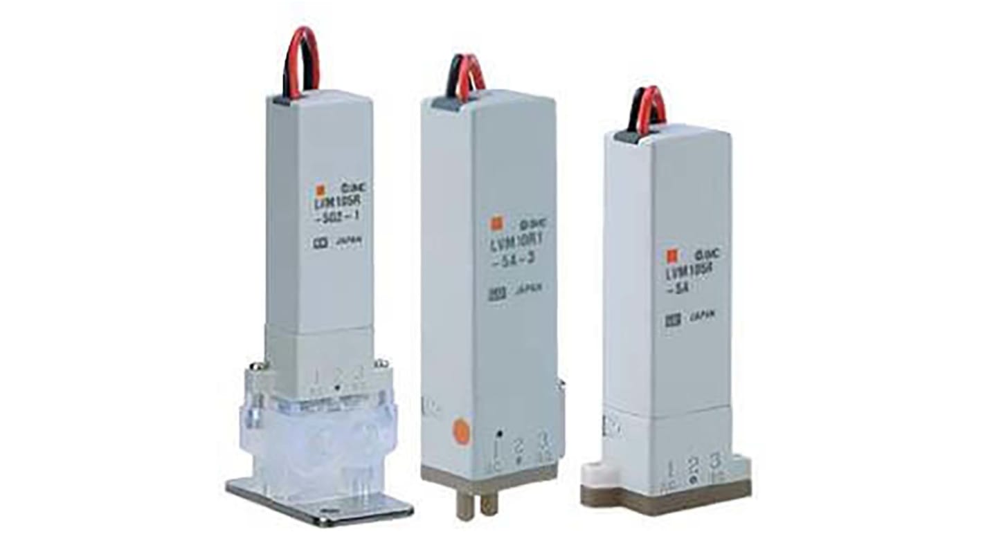 SMC 双通电磁阀, 24V 直流电源, PEEK主体, LVM11系列