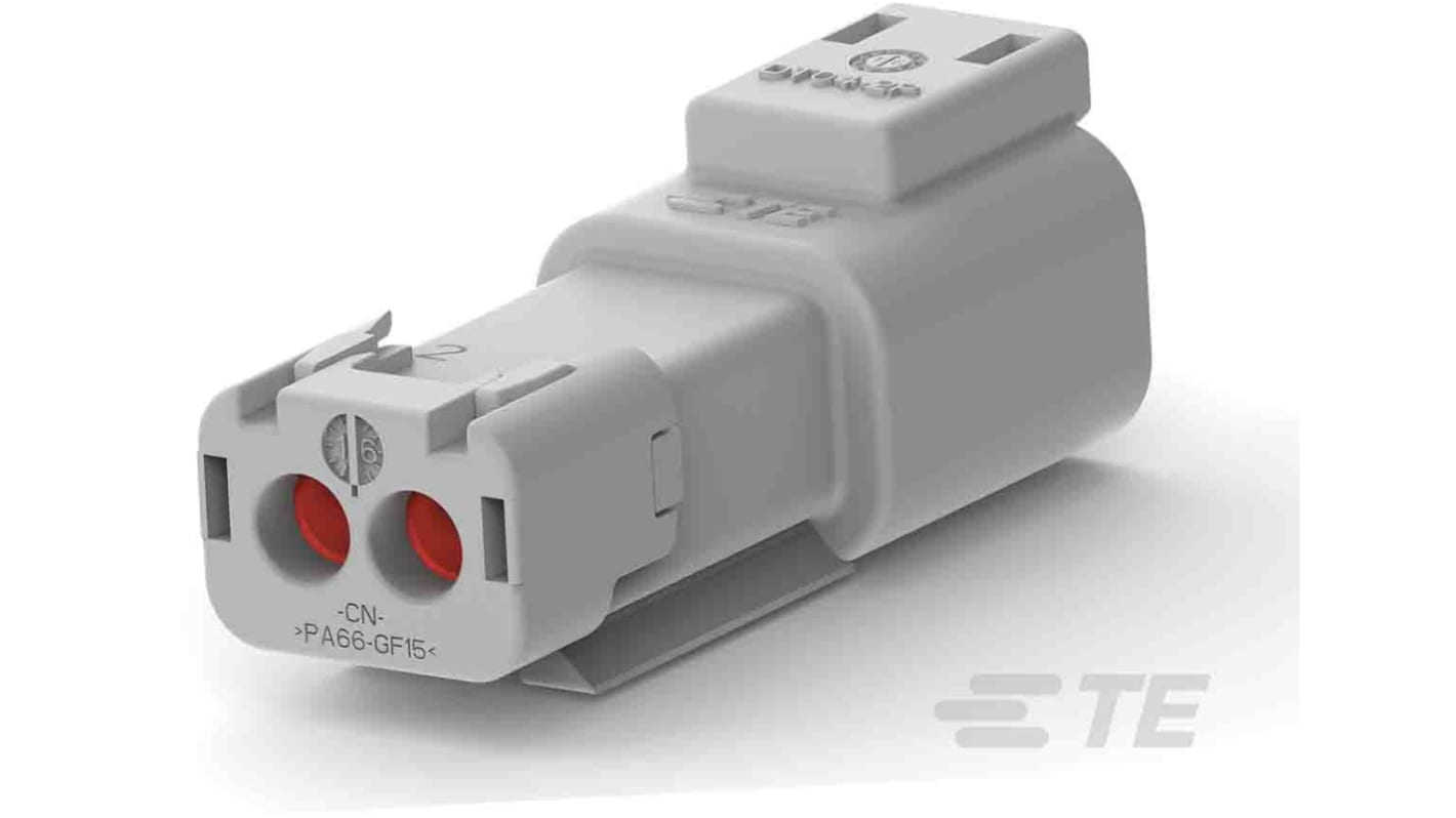 Deutsch, DEUTSCH DT Automotive Connector Socket Grey Cable Mount 2 Way, Screw Termination DT04-2P-TE31 / 1-2303812-1