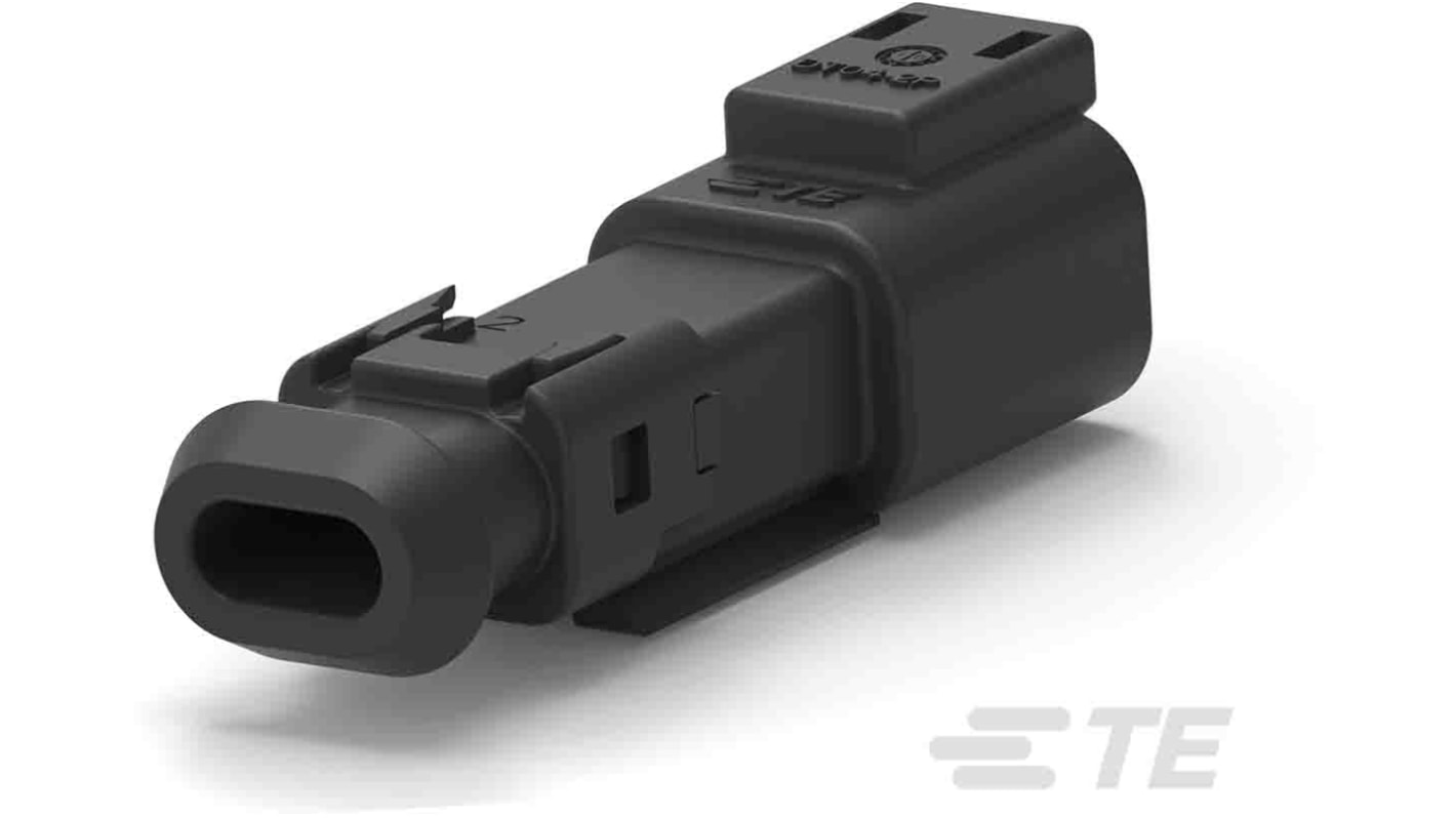 Deutsch, DEUTSCH DT Automotive Connector Socket Black Cable Mount 2 Way, Screw Termination DT04-2P-TE82 / 2-2303812-4