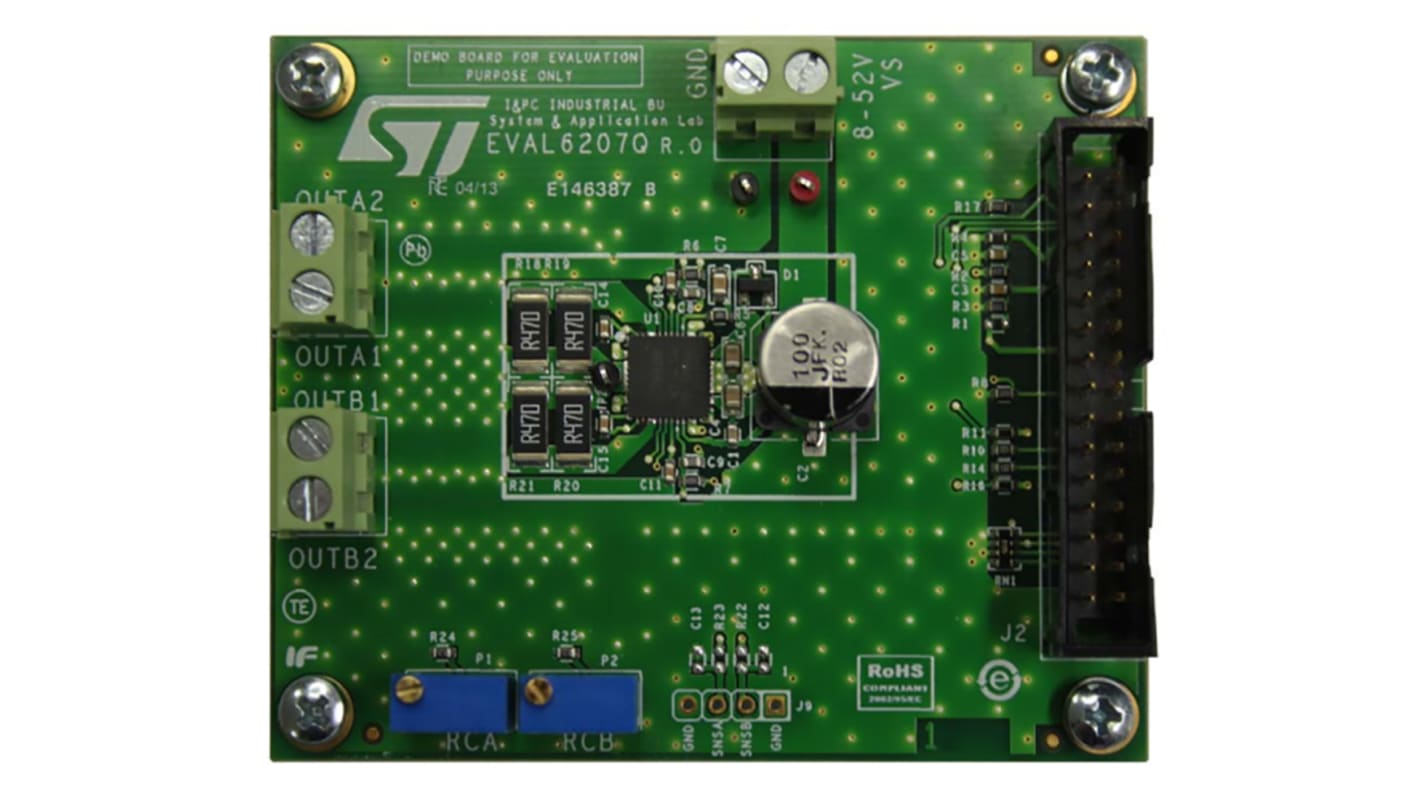 STMicroelectronics Dual Full Bridge Driver Board for L6207Q for Drive a Single 2-Phase Stepper Motor or up to Four DC