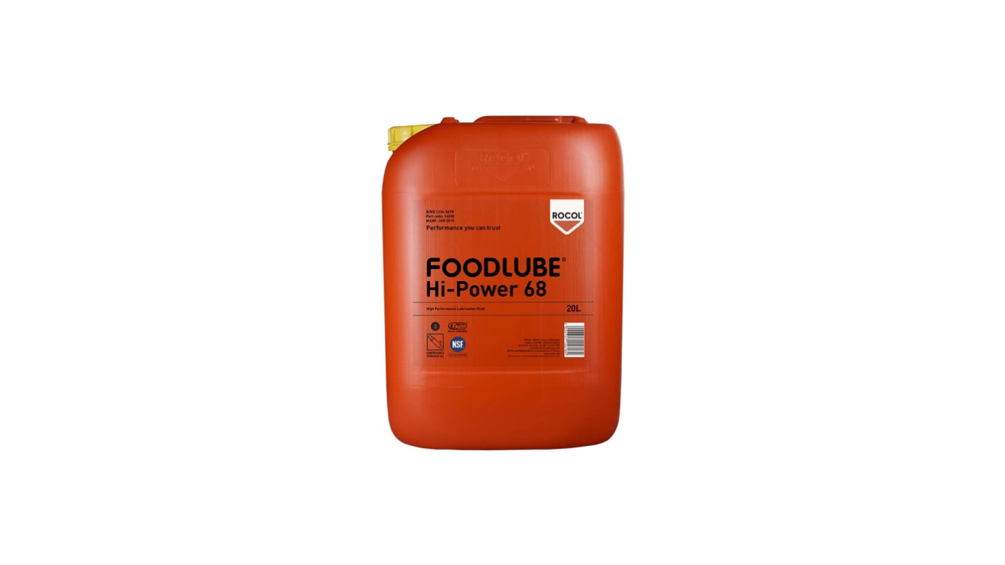 Rocol Foodlube® Hi-Power 68 Polyalphaolefin Lubricant 20 L Lubricator,Food Safe