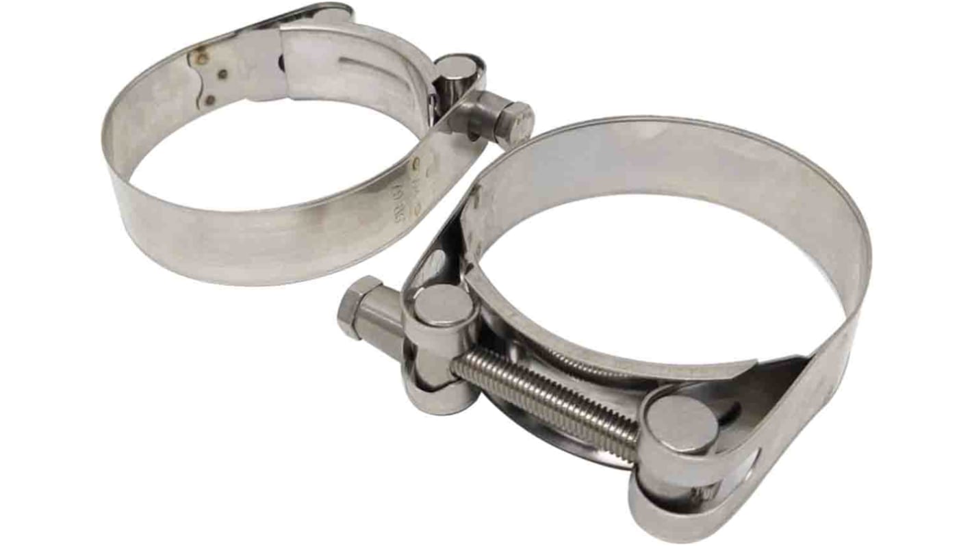 RS PRO Stainless Steel 304 Bolt Head Hose Clamp, 33mm Band Width, 162 → 174mm ID