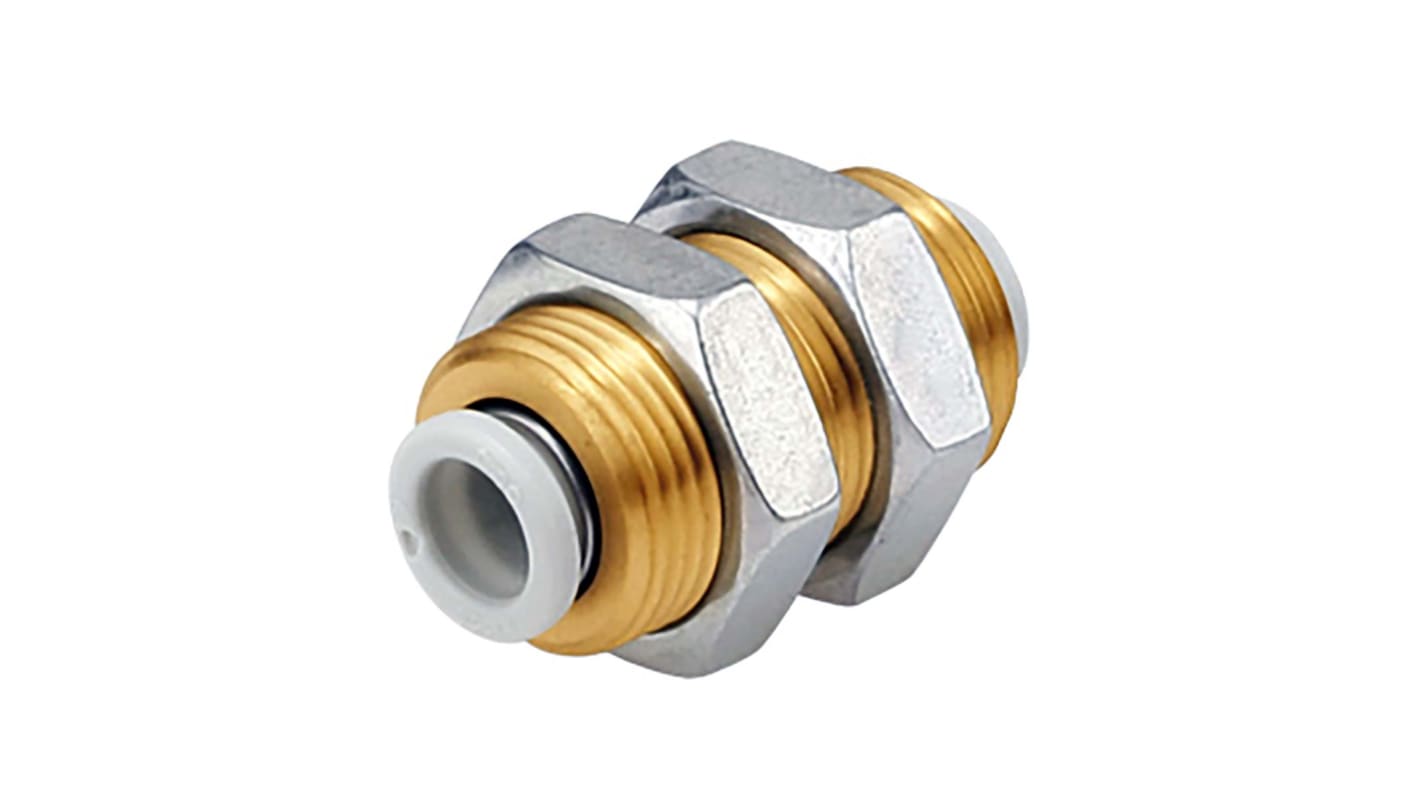 KQ2E08-00N | SMC KQ2 Series Bulkhead Tube-to-Tube Adaptor