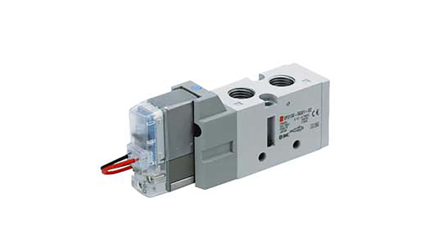 SMC 5/2 Pneumatic Solenoid/Pilot-Operated Control Valve - Solenoid/Pilot G 1/4 VF3000 Series