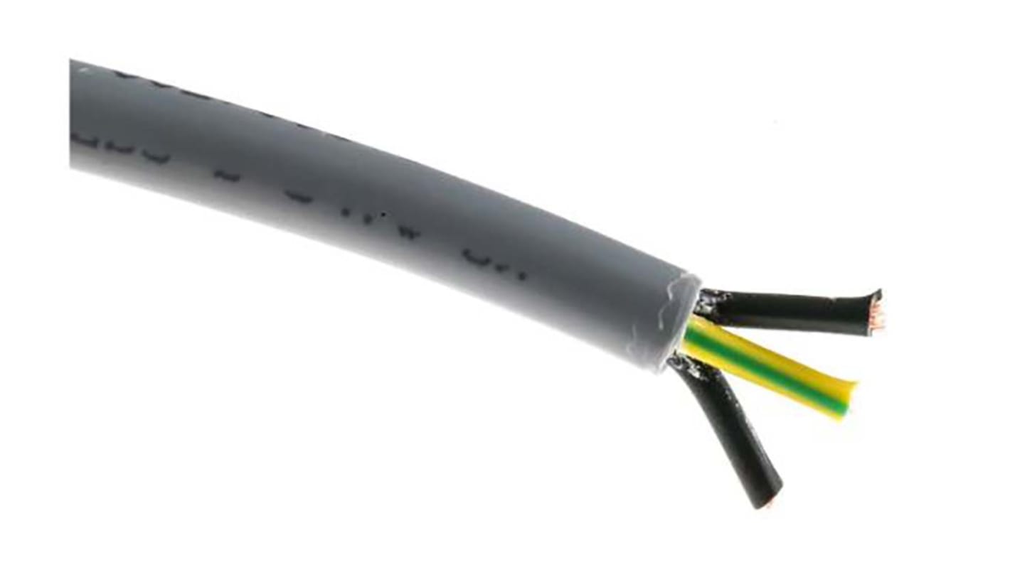 Câble de commande RS PRO 300/500 V, 4 x 1 mm², gaine PVC Gris, 50m