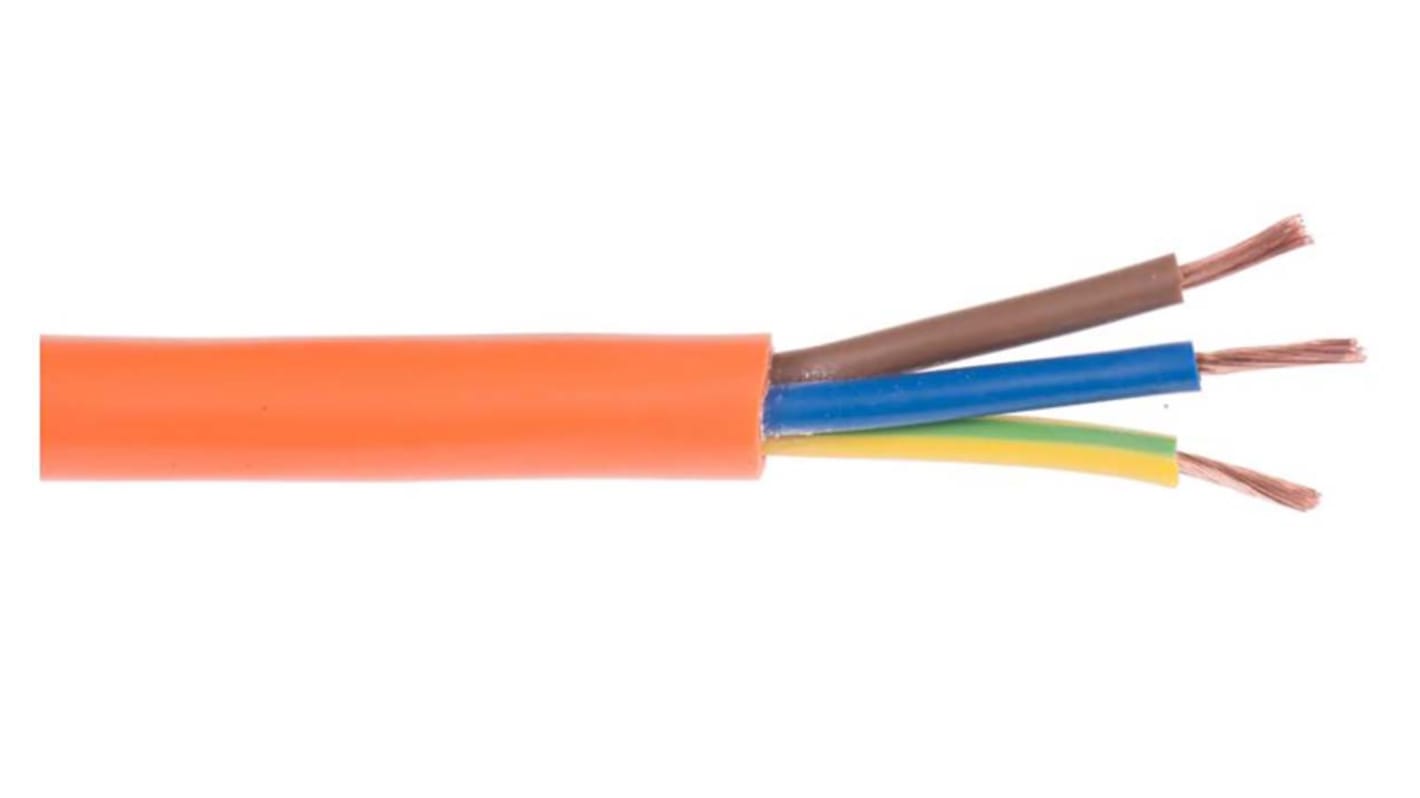 RS PRO, Arctic Grade, 100m 3 Core, Orange PVC Power Cable +60°C