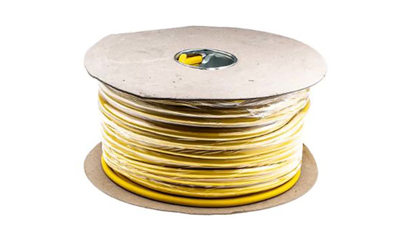 RS PRO Netzkabel, 3-adrig Typ Kältebeständig Gelb x 1,5 mm² /Ø 9.4mm, 100m, 300/500 V, PVC