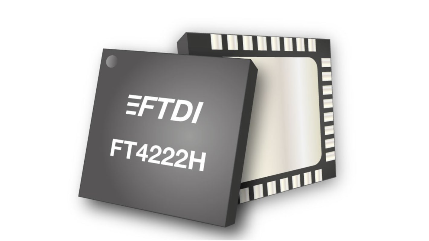 FTDI Chip USB 控制器芯片, 1个收发器, 32针, 3.4Mbps, 贴片安装, VQFN, 5 x 5 x 0.83mm