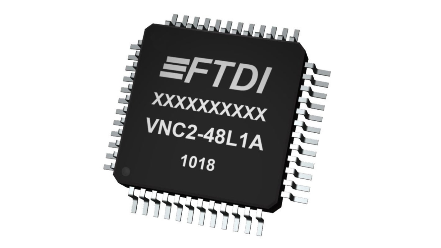 FTDI Chip VNC2-48L1C-TRAY, USB Controller, 12Mbps, USB, 3.3 V, 48-Pin LQFP