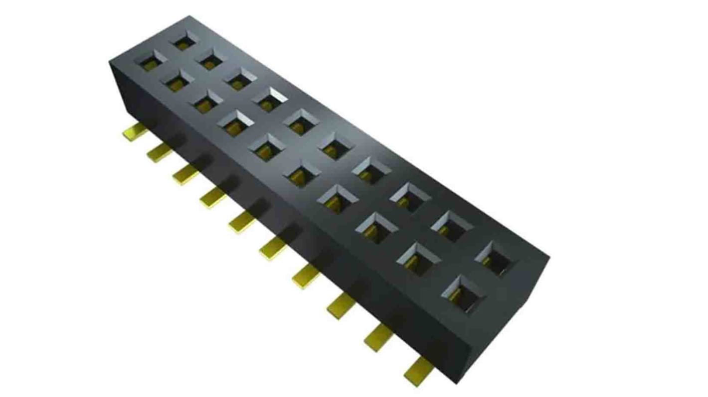 Samtec CLP Series Vertical Surface Mount PCB Socket, 8-Contact, 2-Row, 1.27mm Pitch, Press-In Termination